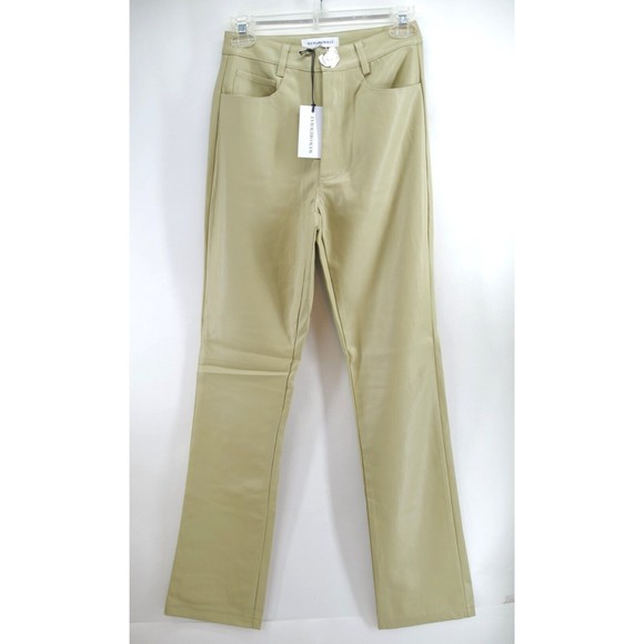 Veronica Beard Women's US 25 Carly‎ Vegan Leather Kick-Flare Pant Green ($128) - Picture 1 of 11